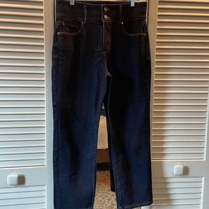 Ann Taylor Straight Crop Jeans Size 8 Dark Indigo Wash